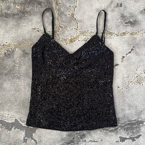 Vintage The Limited y2k black sparkly sequin cami top 🖤
